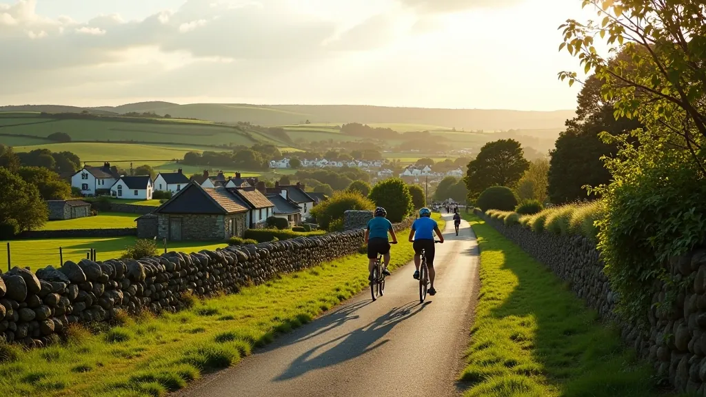 Multi-day cycling journey accommodation and scenic stops